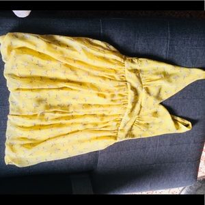 Yellow dress with printed seagulls